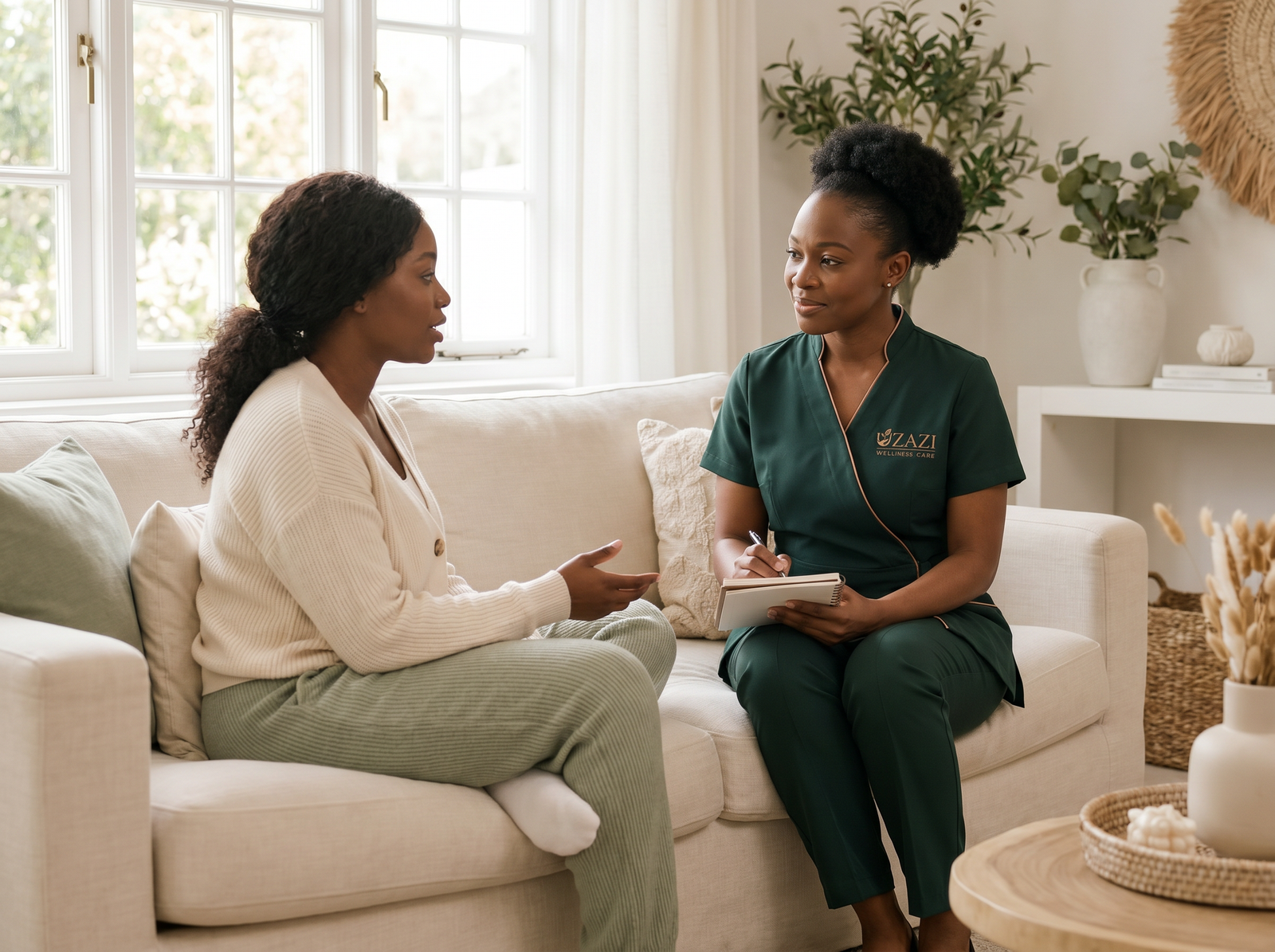 Uzazi postpartum therapist in a counseling session